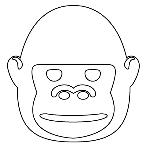 Gorilla Face Emoji Coloring Page